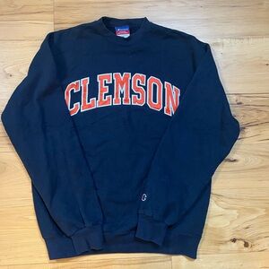 Vintage Champion Black Clemson Men's Crewneck